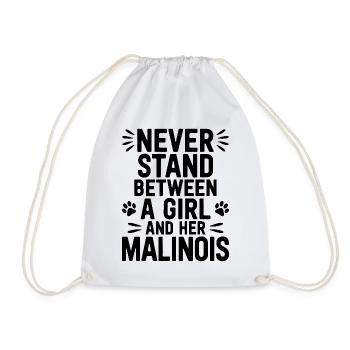 Belgian Shepherd Saying Malinois Gift - Drawstring Bag - white - Front