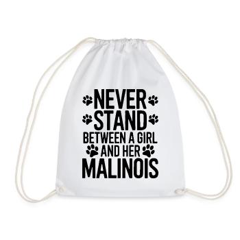 Belgian Shepherd Saying Malinois Gift - Drawstring Bag - white - Front