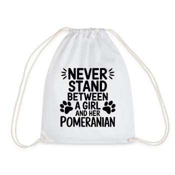 Pomeranian Spruch Hund Lustige Pomeranian Geschenk - Turnbeutel - Weiß - Vorne