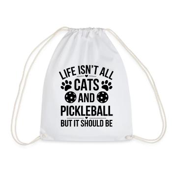Pickleball Spruch Katze Lustig Pickleball Geschenk - Turnbeutel - Weiß - Vorne