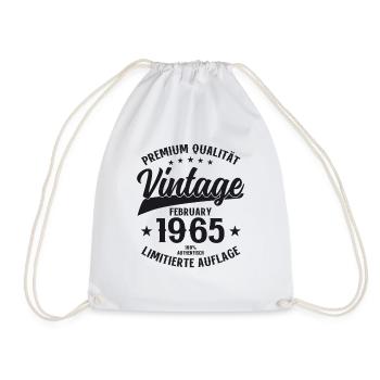60th Birthday Gift Man Legend February 1965 - Drawstring Bag - white - Front