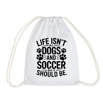 Soccer Disant Chiens Drôle Joueur de Football Cadeau - Sac de sport léger - blanc - Devant