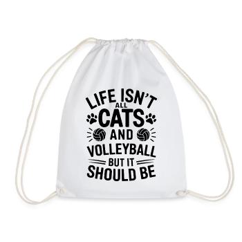 volley-ball dire chat drôle cadeau de volley-ball - Sac de sport léger - blanc - Devant
