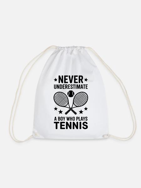 Tennis Spruch Jungs Lustiges Tennis Geschenk - Turnbeutel - Weiß