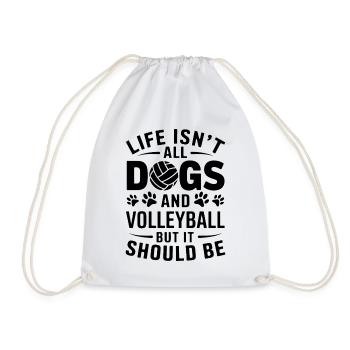 Volleyball Spruch Hunde Lustig Volleyball Geschenk - Turnbeutel - Weiß - Vorne