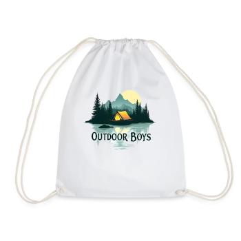 Nature Outdoor Boys, Scout, Boy Scout, Adventure - Drawstring Bag - white - Front