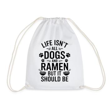 Ramen Dogs Anime Funny Kawaii Ramen Gift - Drawstring Bag - white - Front