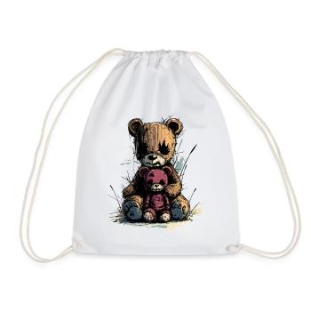 Teddy bear horror - plush toy - Drawstring Bag - white - Front
