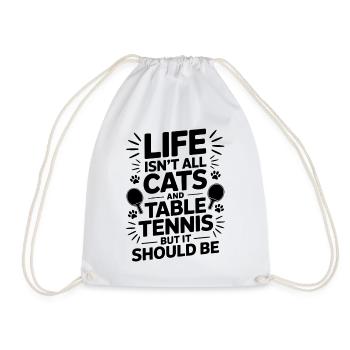 Tennis de table dicton, blague de chat, cadeau de tennis de table - Sac de sport léger - blanc - Devant