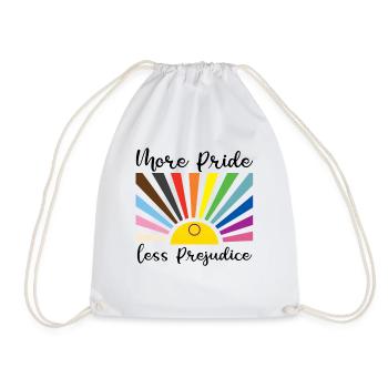 More pride, less prejudice – rainbow - Drawstring Bag - white - Front