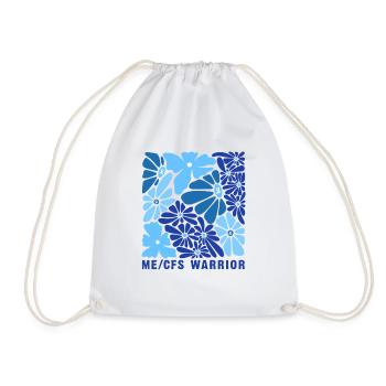 ME CFS Warrior Blumenmuster - Turnbeutel - Weiß - Vorne