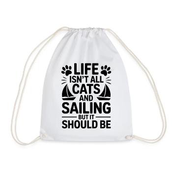 Sailing Saying Cats Sailor Cat Sailing Gift - Drawstring Bag - white - Front