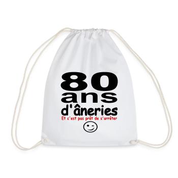80 ans d âneries humour anniversaire - Sac de sport léger - blanc - Devant