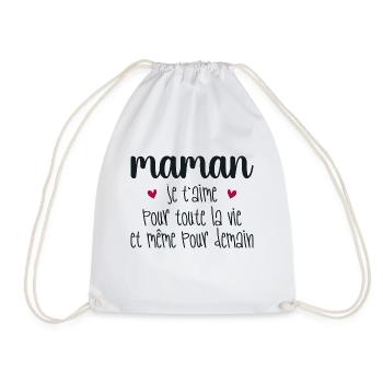 Maman je t'aime, Mère, Bébé, Naissance, Amour - Sac de sport léger - blanc - Devant