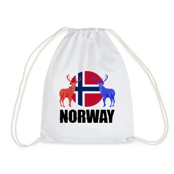 Norvège Norvège Norvège Drapeau Cerfs Silhouettes - Sac de sport léger - blanc - Devant