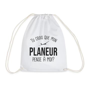 Mon Planeur pense à moi Humour pilote voler avion - Sac de sport léger - blanc - Devant