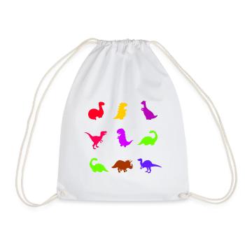 DINO Back to School Books T-Shirt GIFT - Drawstring Bag - white - Front