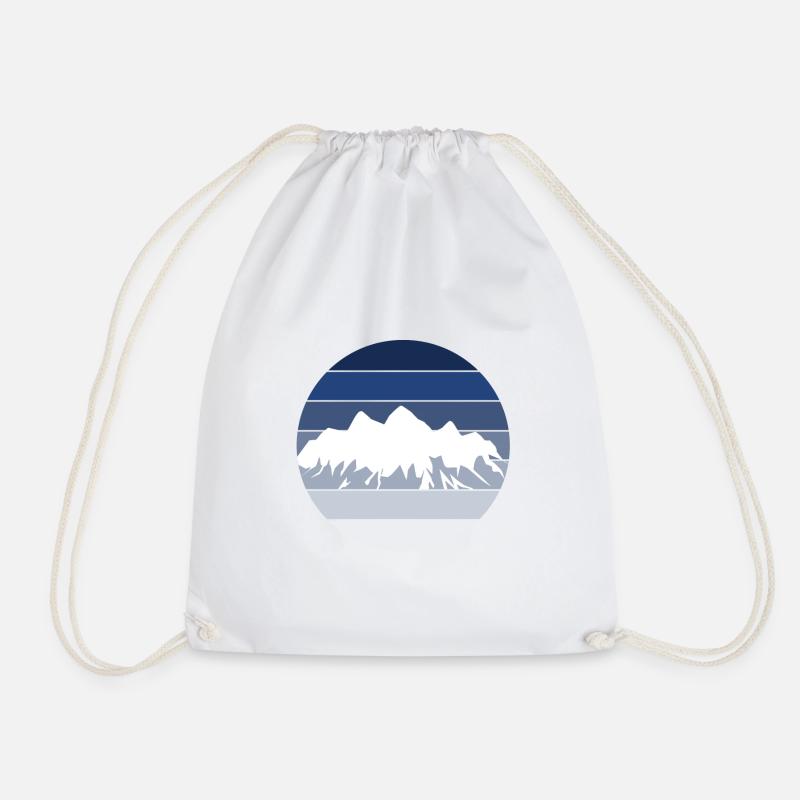 mountains - Drawstring Bag - white