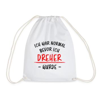 Dreher Lustiger Spruch Job Drehmaschinen Geschenk - Turnbeutel - Weiß - Vorne