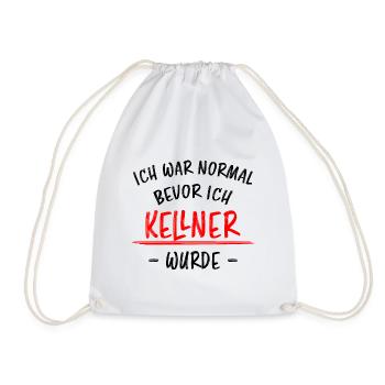 Kellner Lustige Spruch Service Restaurant Geschenk - Turnbeutel - Weiß - Vorne