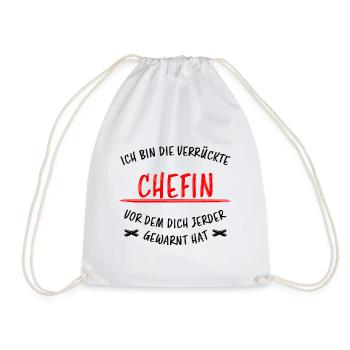 Chefin Mama Lustiger Spruch Familie Beruf Geschenk - Turnbeutel - Weiß - Vorne