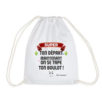 Collègue Départ Cadeau Humour Boulot - Sac de sport léger - blanc - Devant