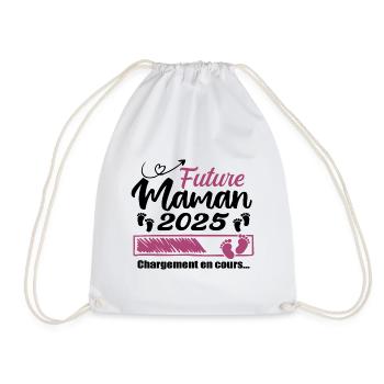 Future Maman 2025 Chargement En Cours - Cadeau - Sac de sport léger - blanc - Devant