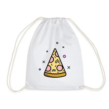Ein Stück Pizza T-Shirt - Turnbeutel - Weiß - Vorne