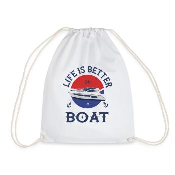 Boot Life is better - Turnbeutel - Weiß - Vorne