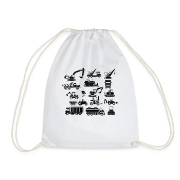Chantier de construction pelle camion chantier de construction chenille - Sac de sport léger - blanc - Devant