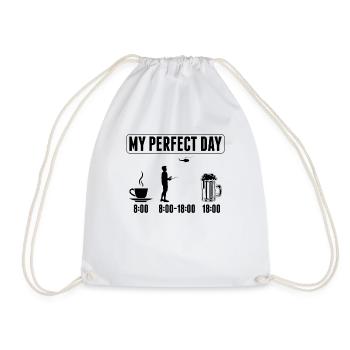 Model aviator helicopter coffee helicopter pilot beer - Drawstring Bag - white - Front
