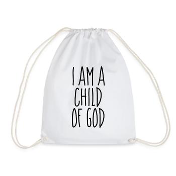 Ich bin ein Kind Gottes - christliche Zitate - Turnbeutel - Weiß - Vorne