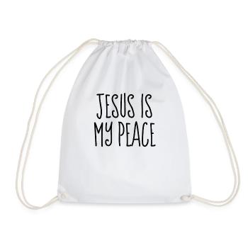 Jesus ist mein Friede - christliche Zitate - Turnbeutel - Weiß - Vorne