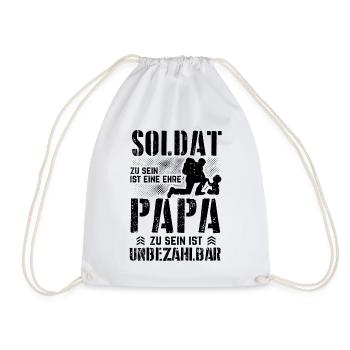 Soldat Papa Sohn - Bundeswehr Ehre Soldaten Vater - Turnbeutel - Weiß - Vorne