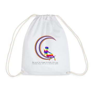 LGBT Girl Halbmond Gay Pride Design Bunt für CSD - Turnbeutel - Weiß - Vorne