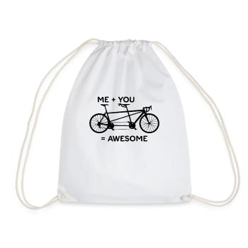 Tandem vélo Me You Awesome cyclistes Sozius - Sac de sport léger - blanc - Devant