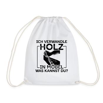 Je transforme du bois en meubles Que pouvez-vous faire? - Sac de sport léger - blanc - Devant