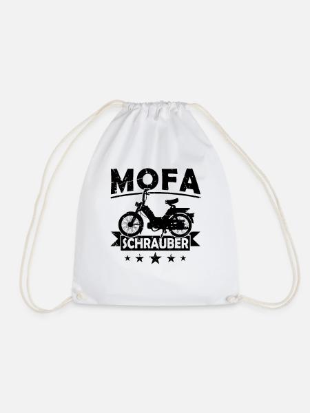 Mofa Schrauber Moped Mofafahrer Zweitakter - Turnbeutel - Weiß