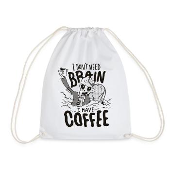Coffee Zombie, lustiges Halloween Design - Turnbeutel - Weiß - Vorne