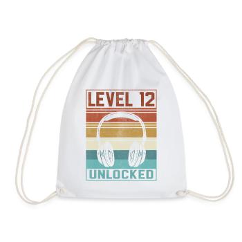 Gamer Boy 12th Birthday Gamer - Drawstring Bag - white - Front