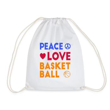 Slogan Peace Love Basketball pour les joueurs de basket-ball - Sac de sport léger - blanc - Devant