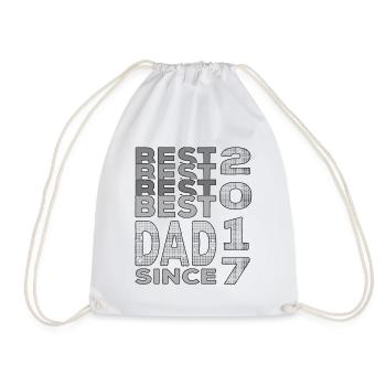 Best dad in the world since 2017 Father's Day birthday - Drawstring Bag - white - Front