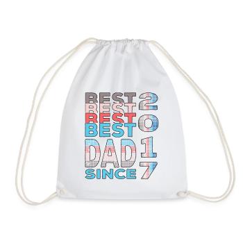 Best dad in the world since 2017 Father's Day birthday - Drawstring Bag - white - Front