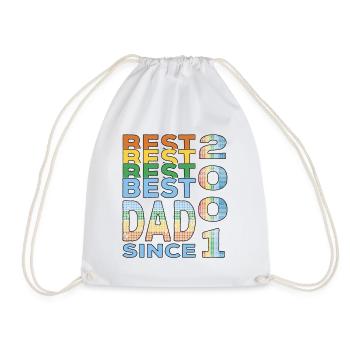 Best dad in the world since 2001 Father's Day - Drawstring Bag - white - Front