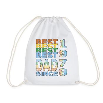 Best dad in the world since 1979 Father's Day birthday - Drawstring Bag - white - Front