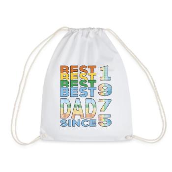 Best dad in the world since 1975 Father's Day birthday - Drawstring Bag - white - Front