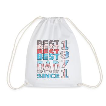 Best dad in the world since 1971 Father's Day Birthday - Drawstring Bag - white - Front