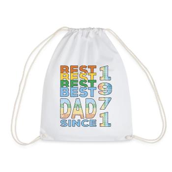 Best dad in the world since 1971 Father's Day Birthday - Drawstring Bag - white - Front