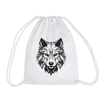 Wolf Geometrisch - Turnbeutel - Weiß - Vorne