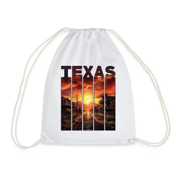 Texas Motif Old Western Town coucher de soleil - Sac de sport léger - blanc - Devant